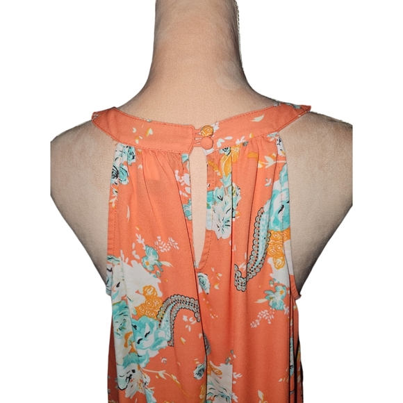 Torrid Floral Print Georgette High Neck Tank Top Size 00X/M/L - Picture 6 of 9